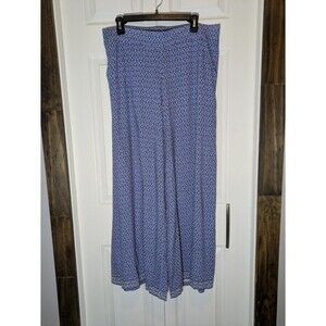 Max Studio London Size XL Blue Wide Leg Pull On Pants